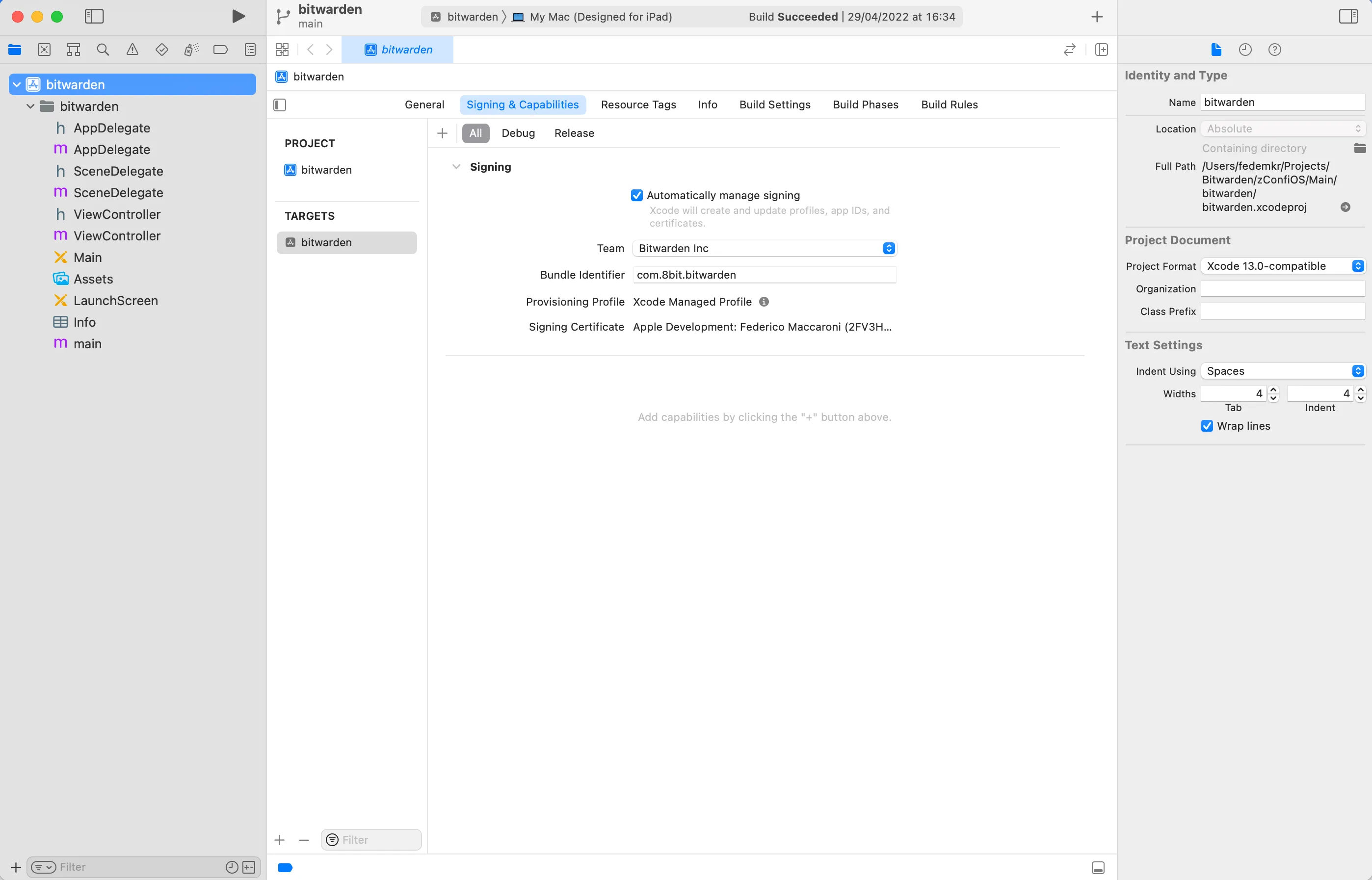 Signing and Capabilities